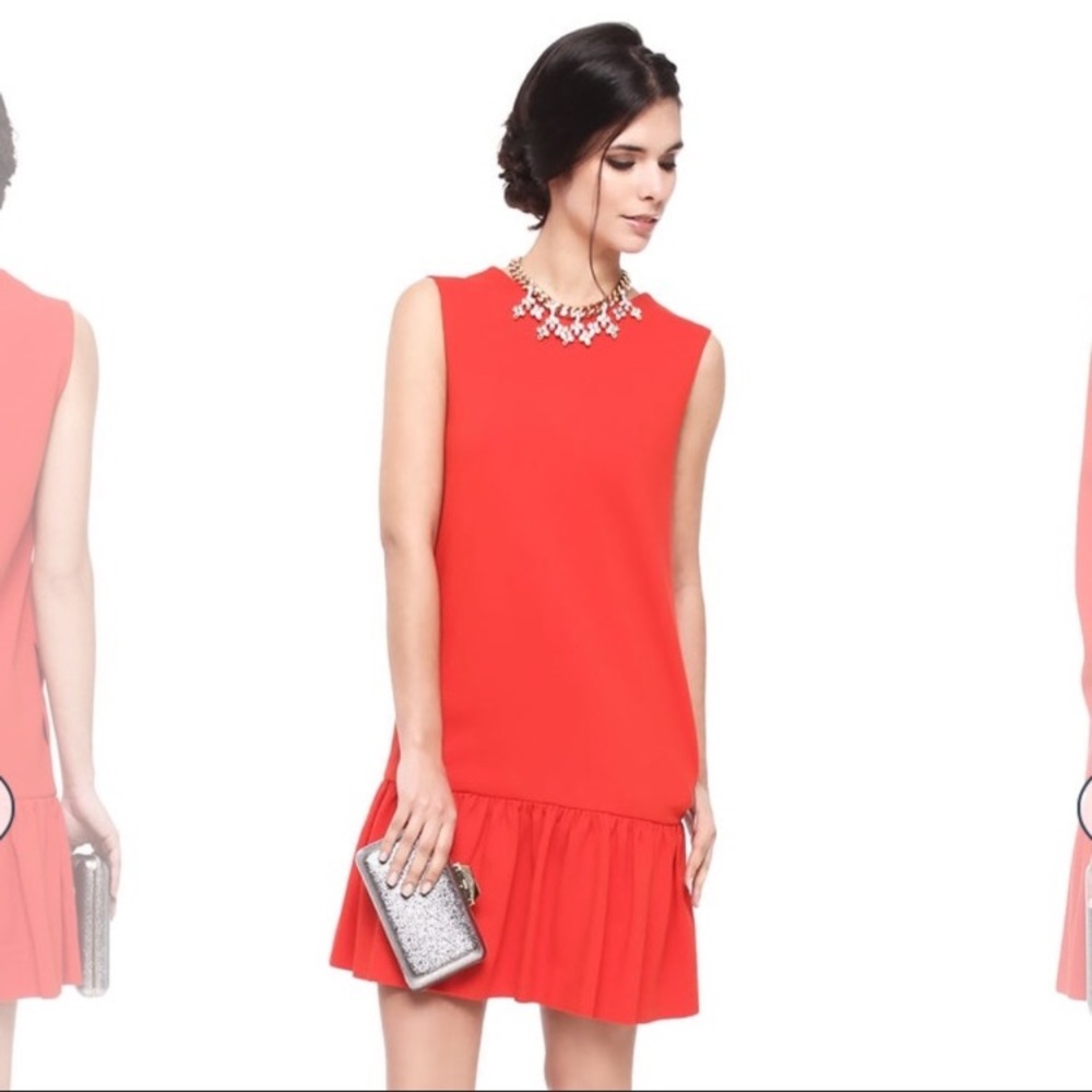MSGM red dress mini ruffle runway